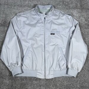 Vintage‎ World Travel Club Jacket Men's XL Gray Bomber Full Zip